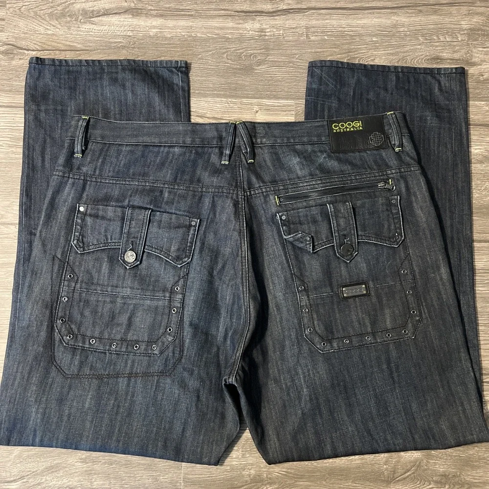 Coogi Dark Wash Wide Leg Y2K Baggy Skater  Jeans, JNCO Style, Size 44x35 (46x35)
